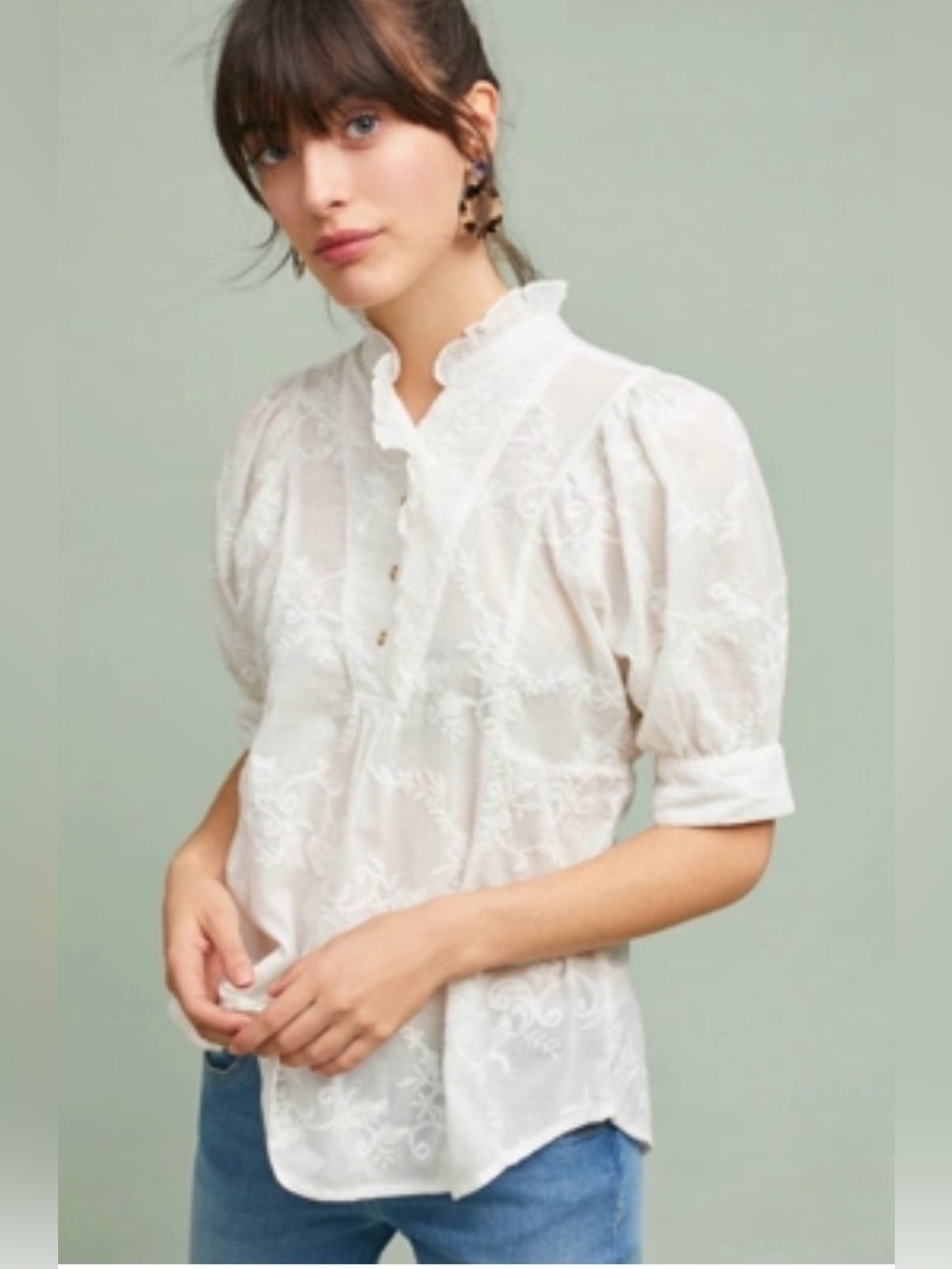 Anthropologie Akemi + Kin
Embroidered Top Blouse Size Large - Picture 3 of 12